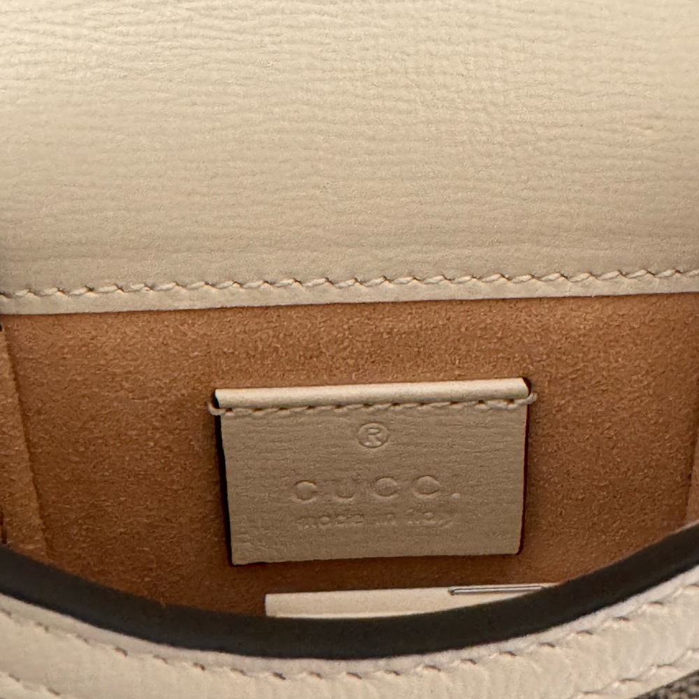 Gucci Horsebit 1955 GG Beige White Small Crossbody Bag Gold Hardware. Never used - Picture 9 of 9